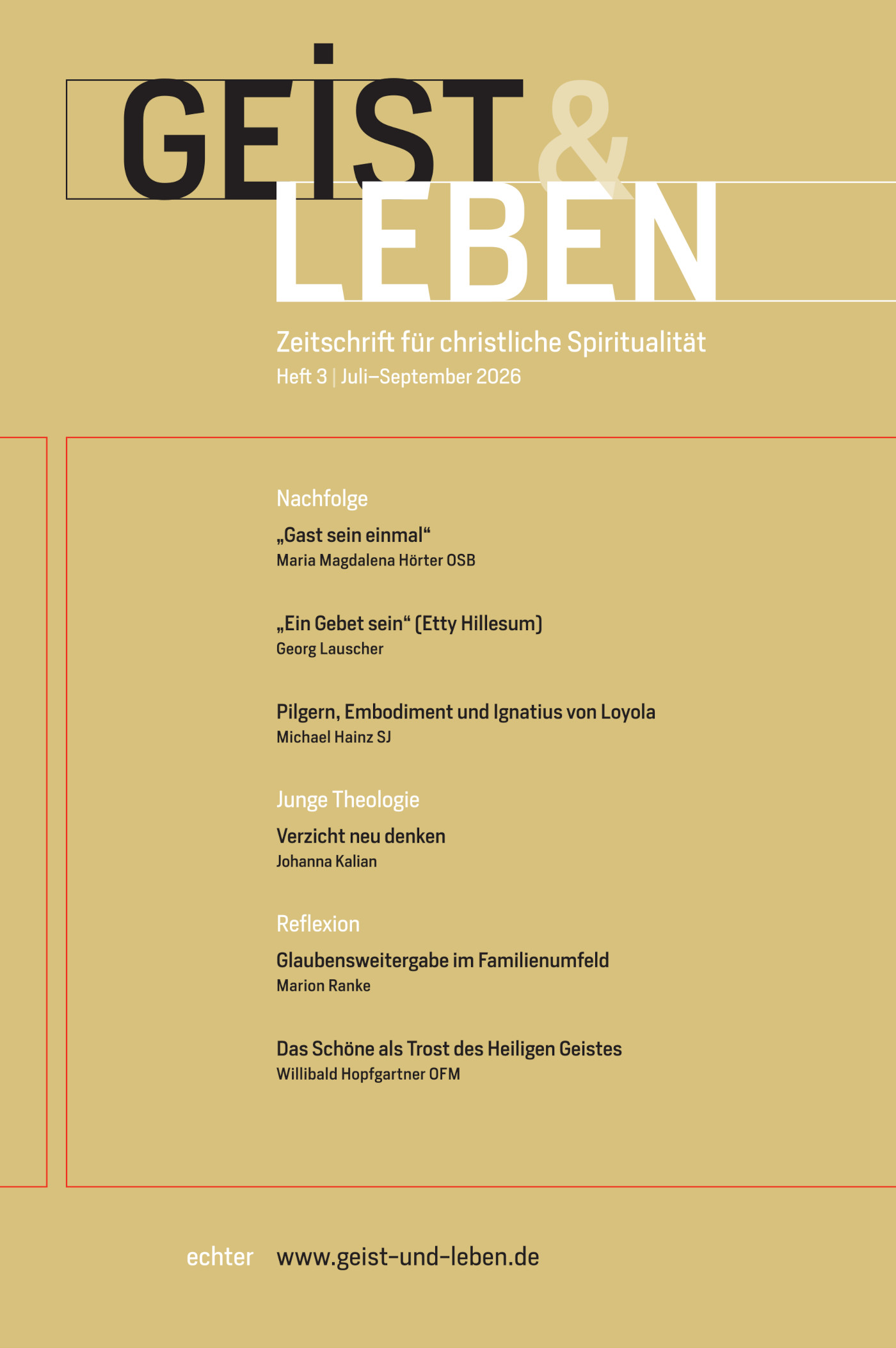 Geist & Leben Kostenloses Probeabo von 2 Ausgaben